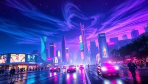Neon Dreams of Tomorrow M7q – free AI stock image