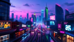 Neon Dreams of Tomorrow – free AI stock image