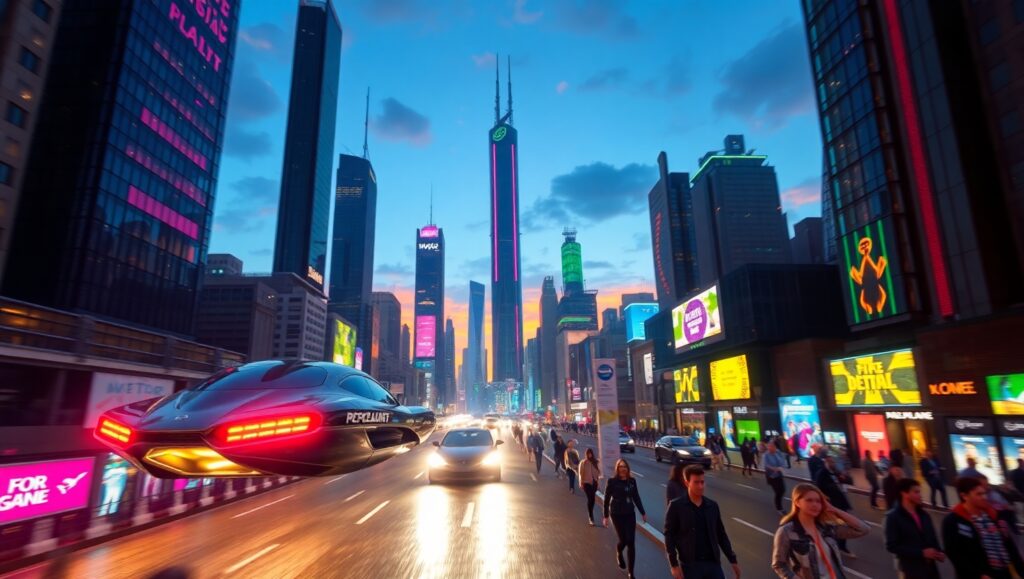 Neon Dreams of Tomorrow’s City – free AI stock image