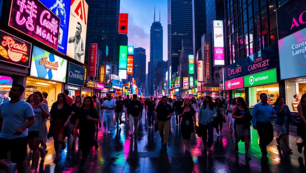 Neon Dreams on a Rainy Evening – free AI stock image