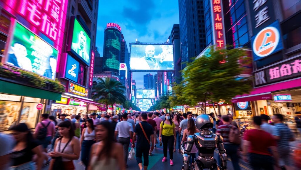 Neon Harmony in Motion – free AI stock image