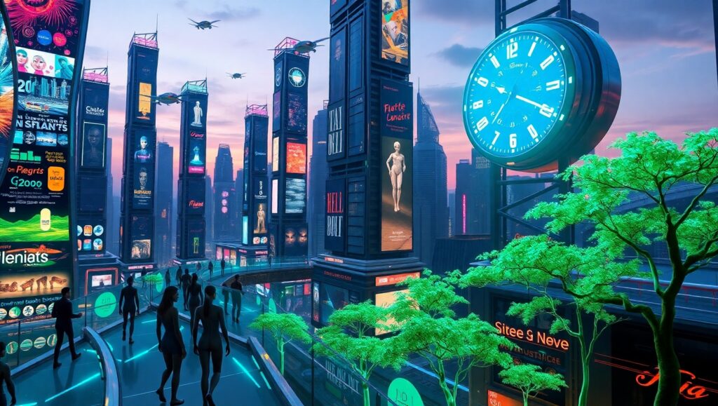 Neon Metropolis at Dusk – free AI stock image