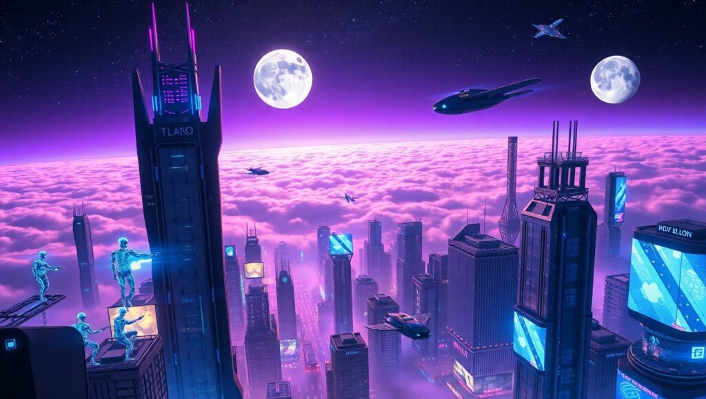 Neon Metropolis in the – free AI stock image