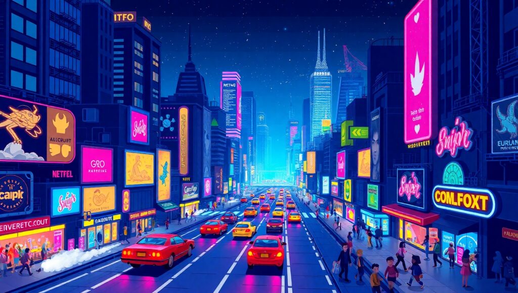Neon Nightlife in Pixel – free AI stock image