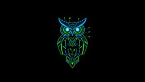 Neon Owl Logo Design – free AI stock image