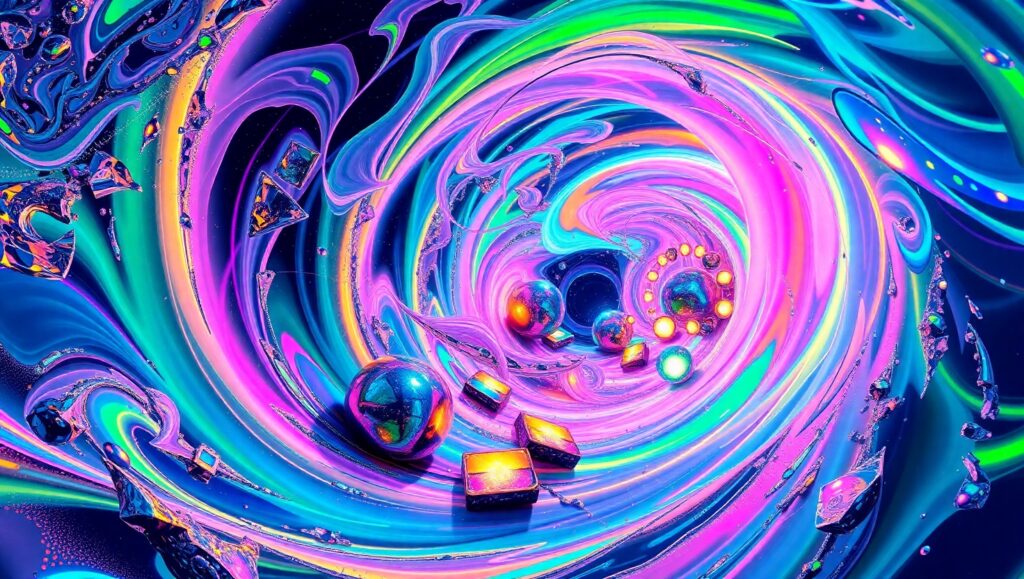 Neon Vortex of Abstract Harmony – free AI stock image