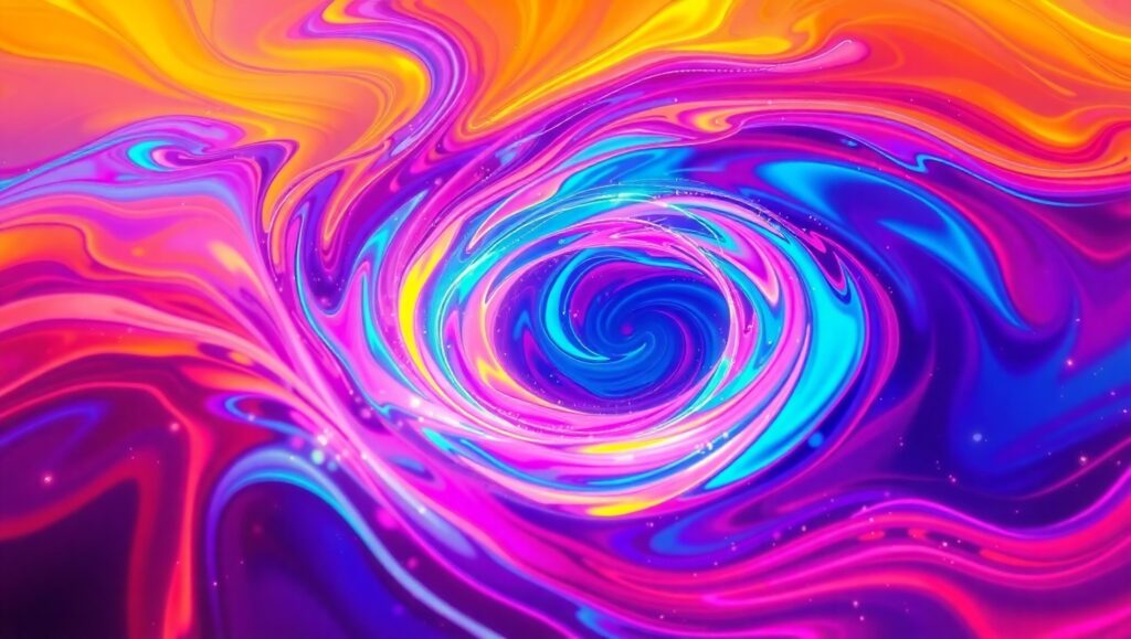 Neon Vortex of Geometry – free AI stock image