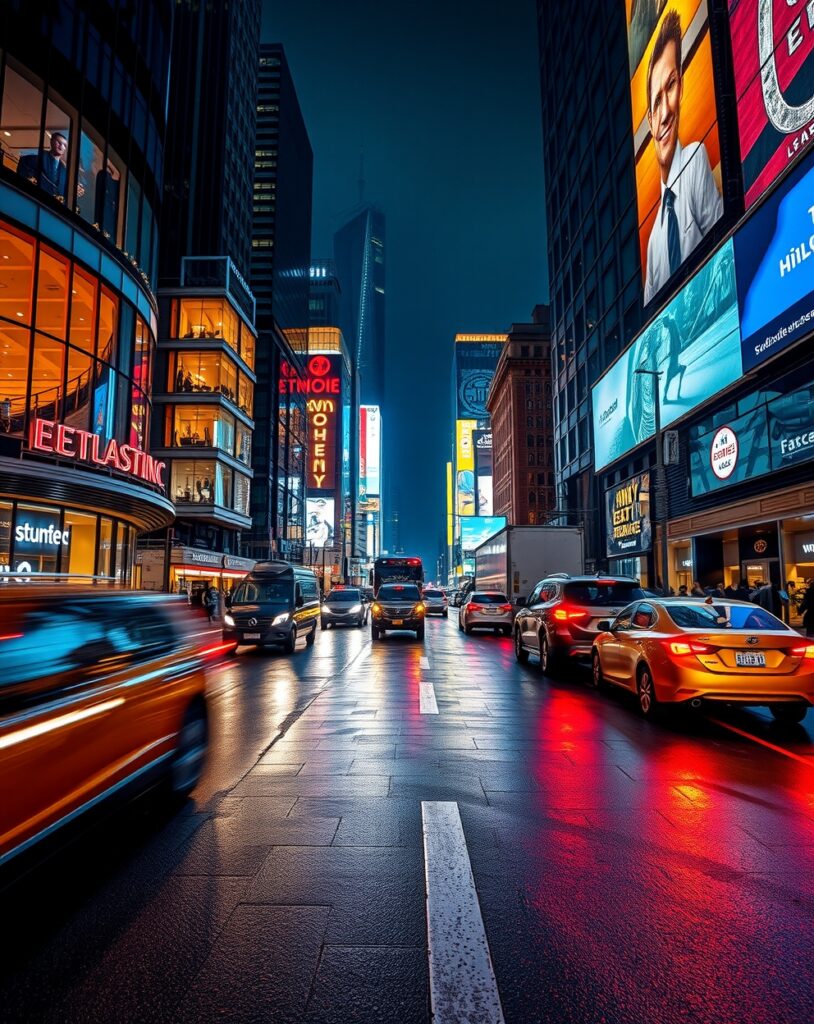 Nightlife in a Vibrant Urban Setting – free AI stock image