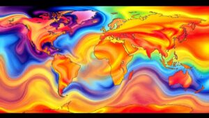 Ocean Currents Data Visualization G9H – free AI stock image