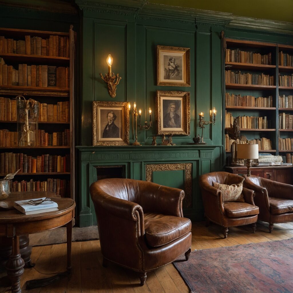 Old Bookstore with Vintage Decor and People – free AI stock image