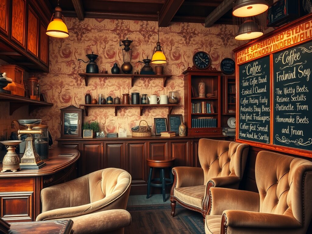 Old-fashioned Coffee Shop Interior – free AI stock image