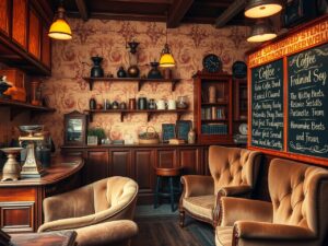 Old-fashioned Coffee Shop Interior – free AI stock image