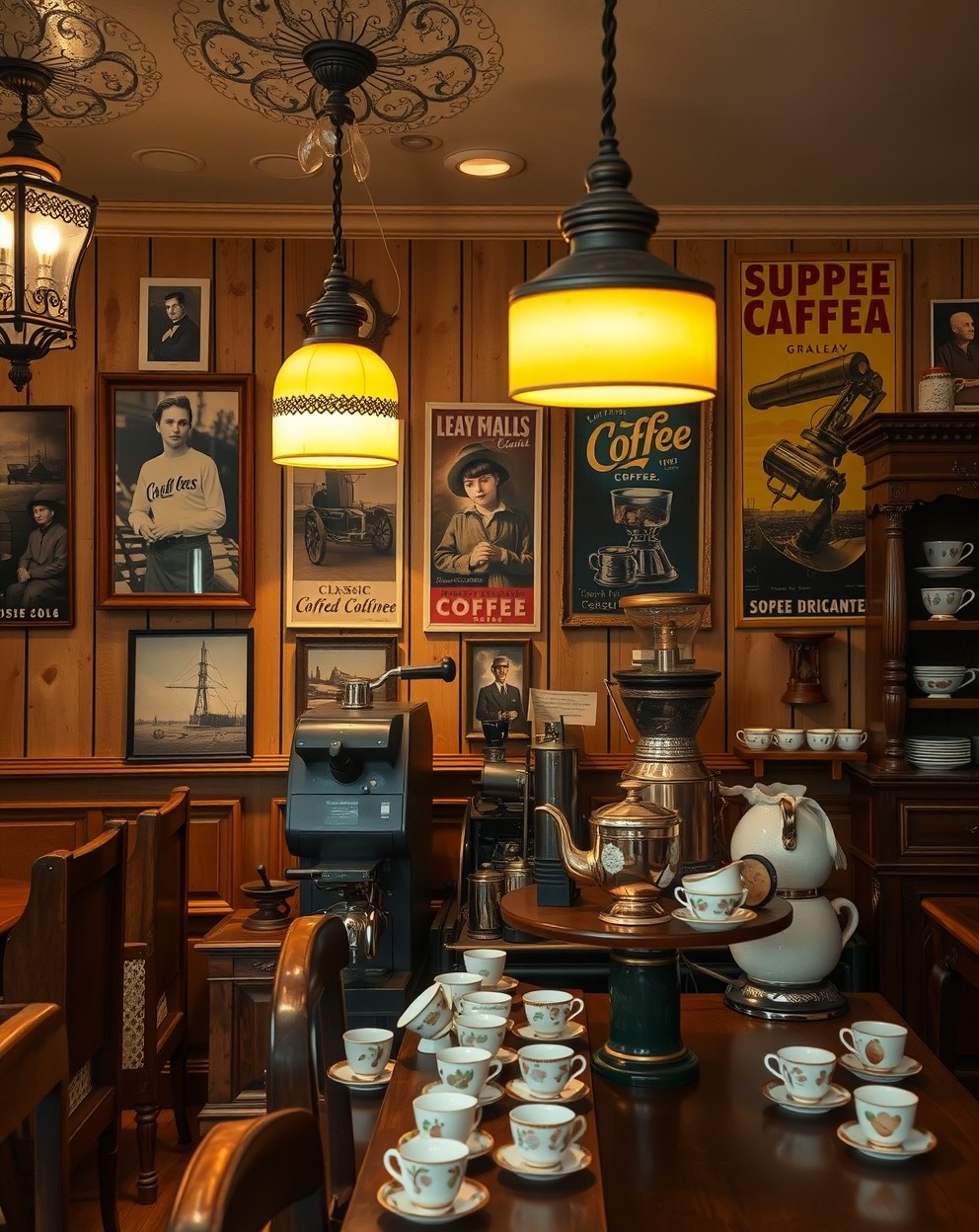 Old Time Coffee Shop with Vintage Decor