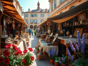 Old World Vintage Marketplace Scene – free AI stock image