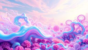 Organic Dreams in Colorful Landscapes – free AI stock image