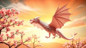 Origami Dragon in Paper – free AI stock image