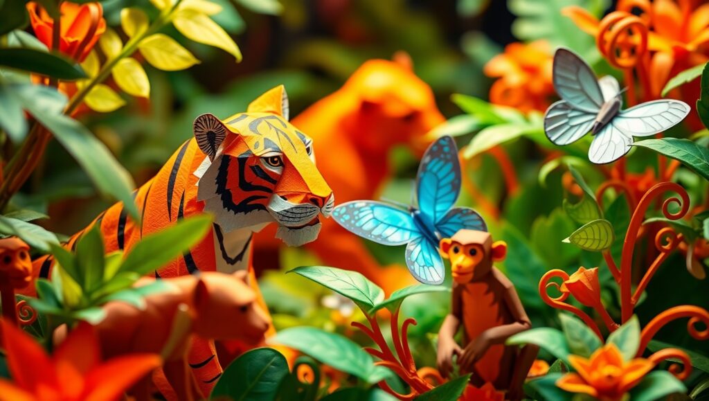Origami Jungle Fantasy – free AI stock image