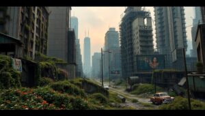 Overgrown Ruins of a Forgotten City – free AI stock image