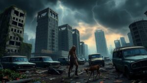Overgrown Ruins of Civilization – free AI stock image