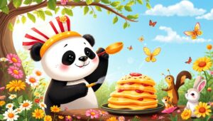 Panda Chef in the Forest Kitchen – free AI stock image