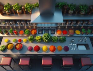 Panoramic View of a Gourmet Kitchen – free AI stock image