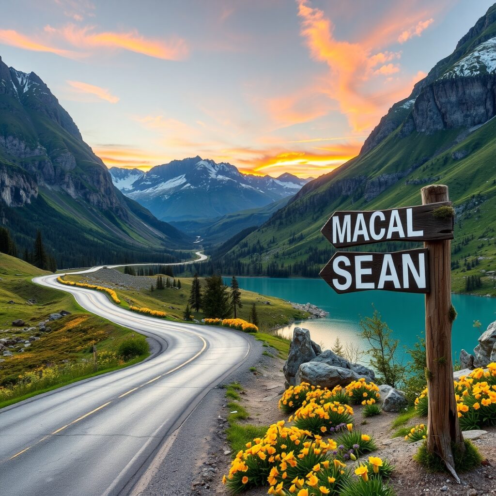 Paths Through Scenic Landscapes on a Journey – free AI stock image