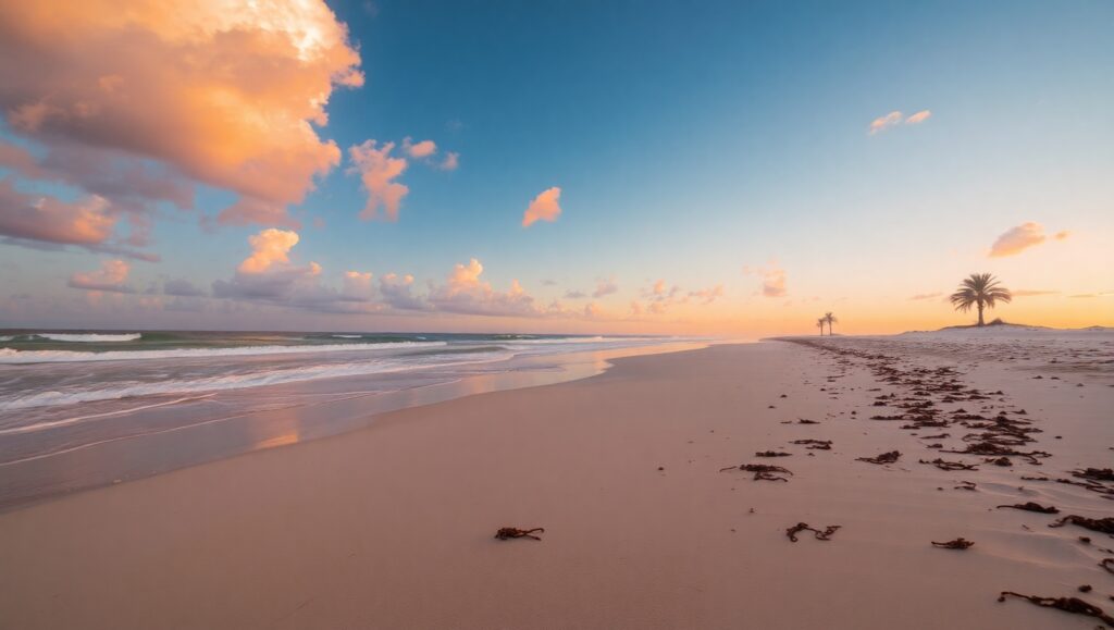 Peaceful Sunrise at the Beach – free AI stock image