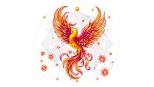 Phoenix and Geometry Tattoo Design – free AI stock image