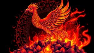 Phoenix Mandala Tattoo Design – free AI stock image