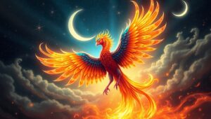 Phoenix of Celestial Flames – free AI stock image