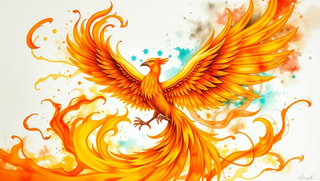 Phoenix of Transformation Tattoo – free AI stock image