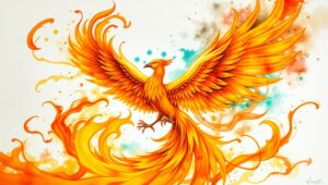 Phoenix of Transformation Tattoo – free AI stock image