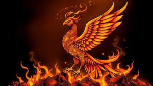Phoenix Rebirth Tattoo Design – free AI stock image