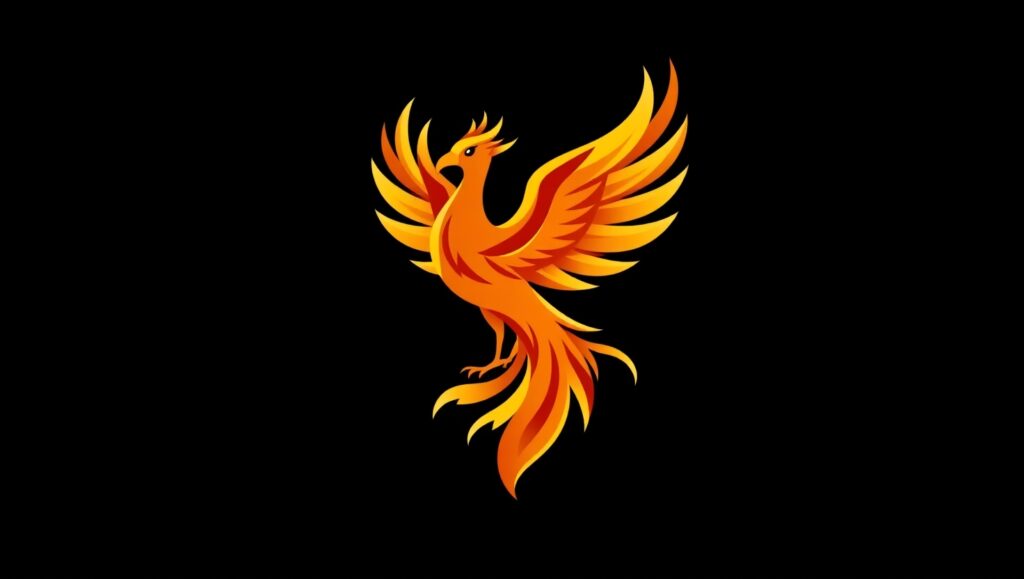 Phoenix Rising Logo Design – free AI stock image
