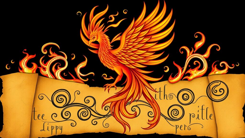 Phoenix Rising Tattoo Design – free AI stock image