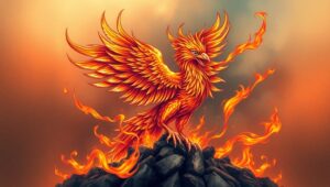 Phoenix Rising Tattoo Design – free AI stock image