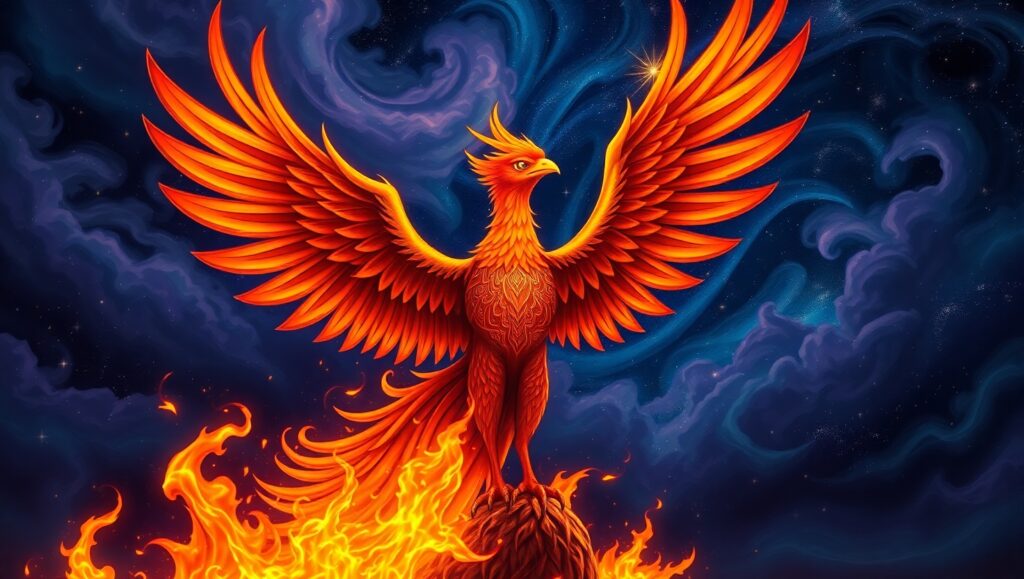 Phoenix Tattoo in Tribal Style – free AI stock image