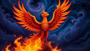 Phoenix Tattoo in Tribal Style – free AI stock image