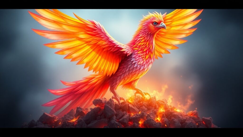 Phoenix Tattoo in Vibrant Colors – free AI stock image