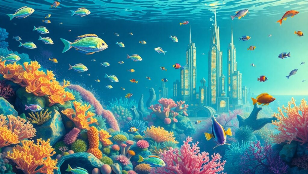 Pixelated Underwater Adventure – free AI stock image