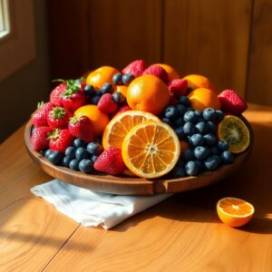 A Platter of Colorful Fresh Fruits – free AI stock image