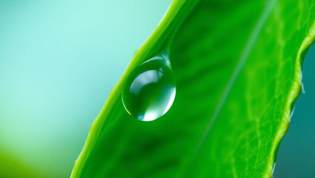 Raindrop on Leaf Close-Up – free AI stock image