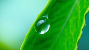 Raindrop on Leaf Close-Up – free AI stock image