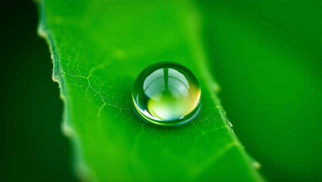 Raindrop Reflection on Leaf eW5 – free AI stock image