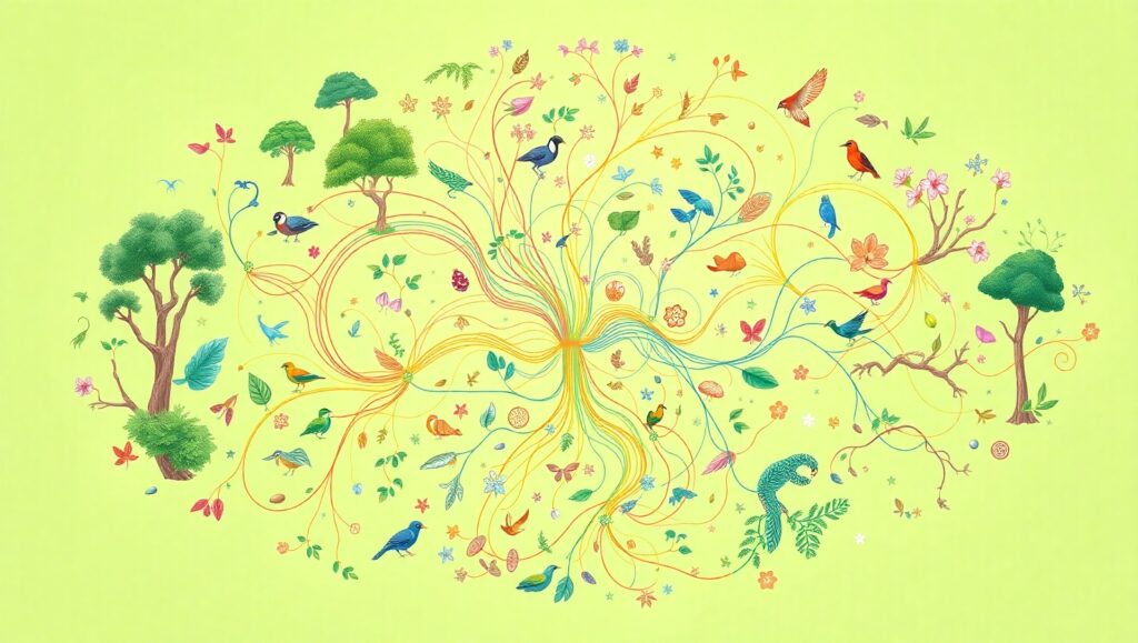 Rainforest Ecosystem Connections – free AI stock image