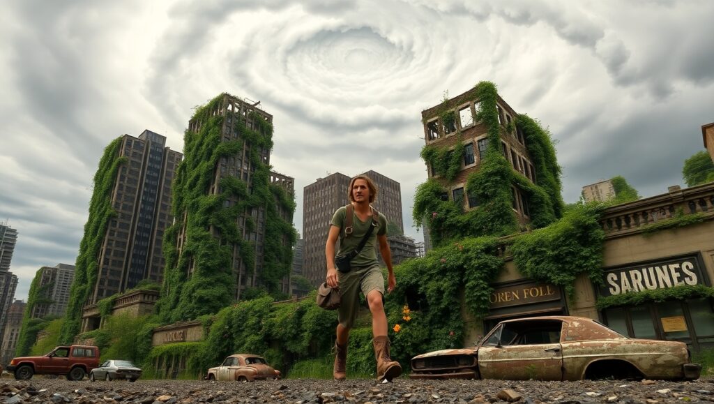 Reclaimed by Nature: Urban Ruins – free AI stock image