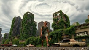 Reclaimed by Nature: Urban Ruins – free AI stock image