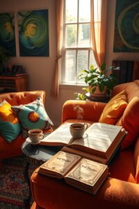 Relaxing Afternoon in a Cozy Living Room – free AI stock image