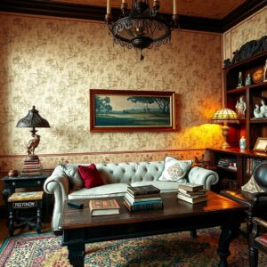 Retro Antique Living Room with Vintage Furnishings – free AI stock image