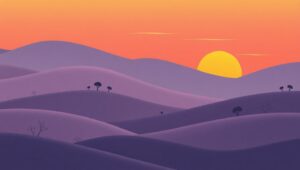 Rolling Hills at Sunset – free AI stock image